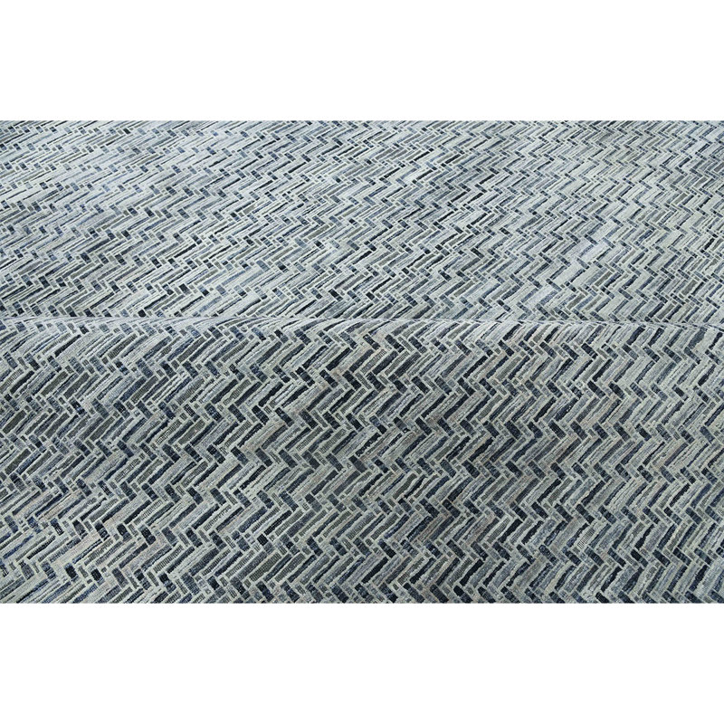 Tapis gris / ivoire de haute qualité noué à la main Canterbury, Carré 2 pi