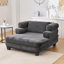 Canapé-lit rembourré surdimensionné en chenille surdimensionné de 52,4 po avec siège profond et accoudoirs superposés pour salon ou chambre à coucher-82900501