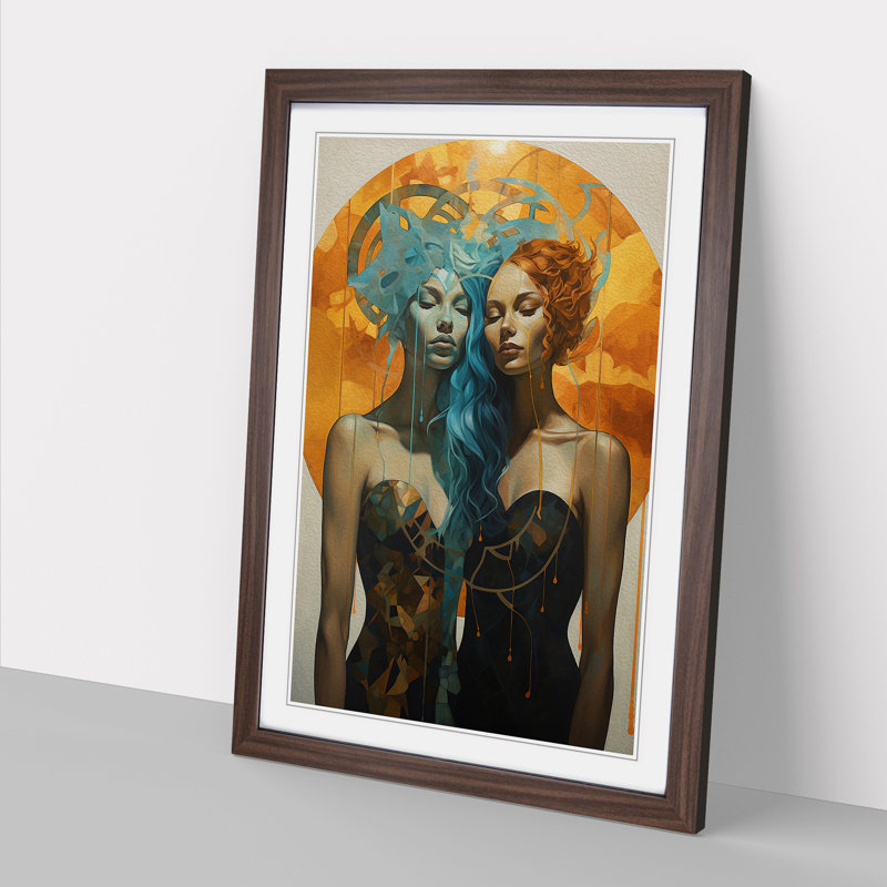 Single Picture Frame Print on Wood, 34cm H x 25cm W, Walnut Framed