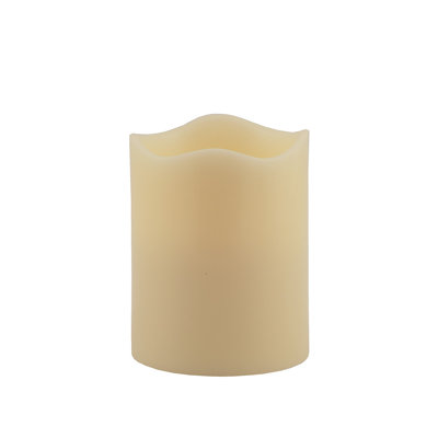 Bougie colonne sans flamme 5 po ivoire