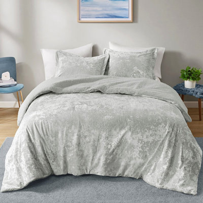 Édredon en velours gris pour lit simple / simple TG