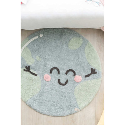 Mr Wonderful Round Hand Woven Cotton Rug