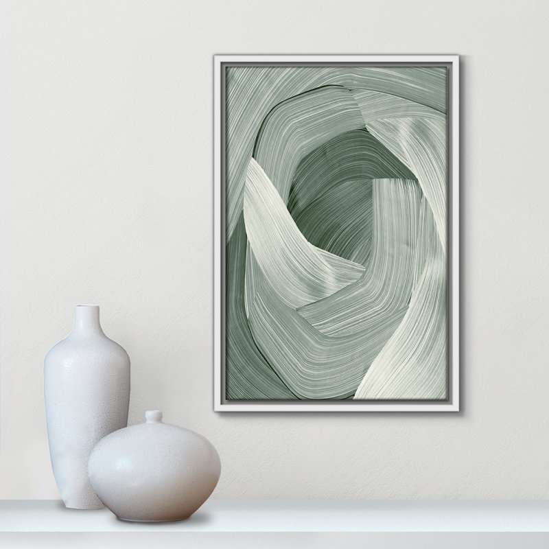 «Wyn Enriched Emerald - Floater Frame», reproduction d'impression sur toile, Blanc / Blanc, H 19,5 po x l 13,5 po