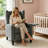 Bason Modern Tufted Wingback Push-Back Recliner with Integrated USB Port & Fold-Out Tray Table-1421166180