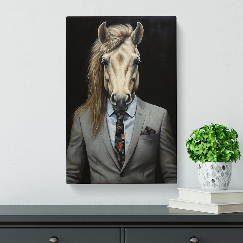 Pony In A Suit - No Frame Print, 76cm H x 50cm W x 3cm D