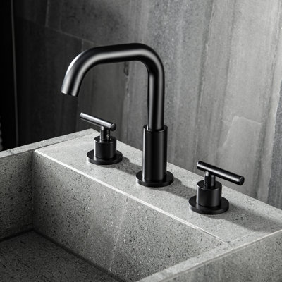 5.19" Widespread Bathroom Sink Faucet 3 Hole, Modern 2-Handle Bathroom Faucet with Removable Aerator