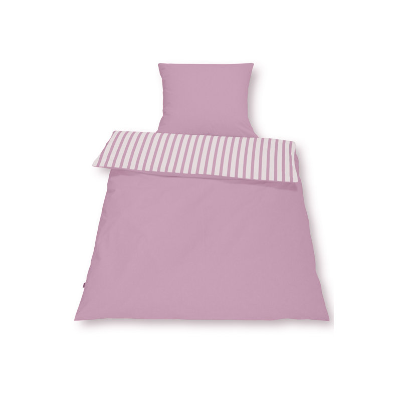 Striped Duvet Cover Set with Pillowcases, 200 x 220 cm - 2 Pillowcases (80 x 80 cm), Purple