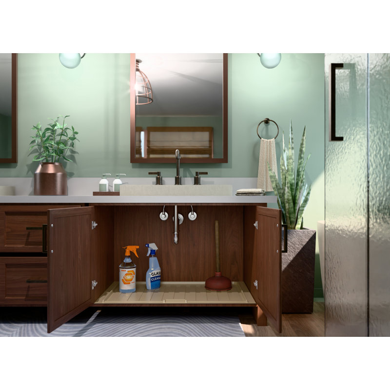 Plateau d'égouttement pour meuble-lavabo Rev-A-Shelf, H 0,75 po x l 34,5 po x P 20,25 po, Amande