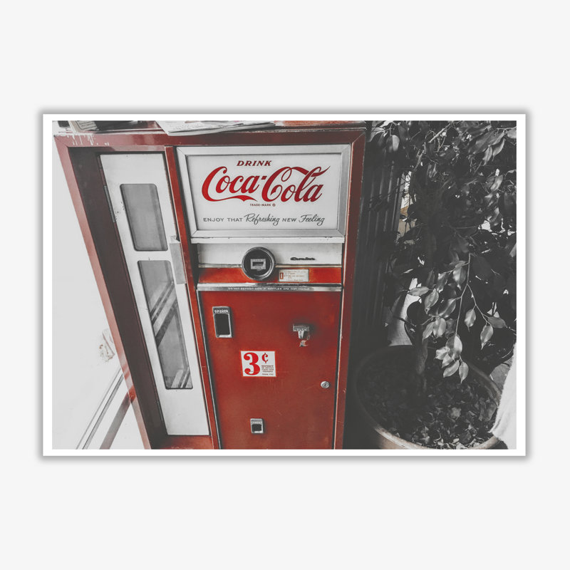 Coca Cola Vending Machine - Print, No Frame, 85 cm H x 60 cm W x 1 cm D