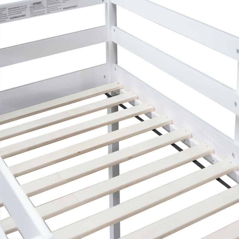 Lit mezzanine pour enfants avec échelle, Lit simple, Blanc