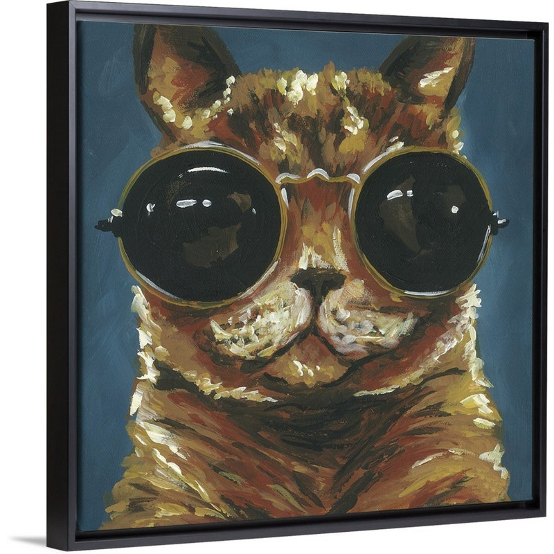 Aileen Dapper Animal I Art, H 36 po x l 36 po x P 1,75po, Cadre flottant noir