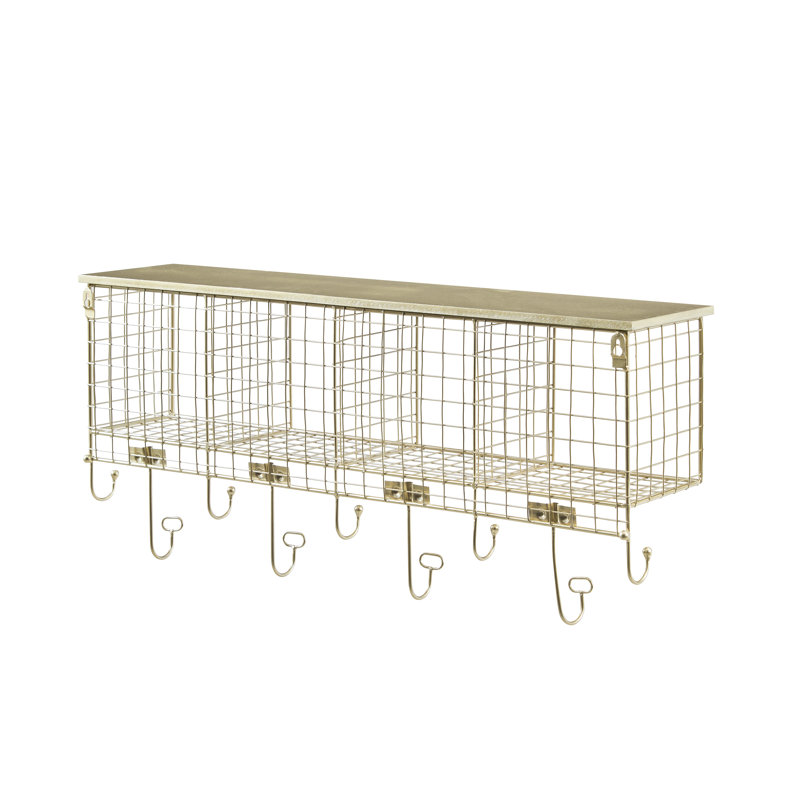 Outen Wall Wall Mounted Coat Rack, Gold