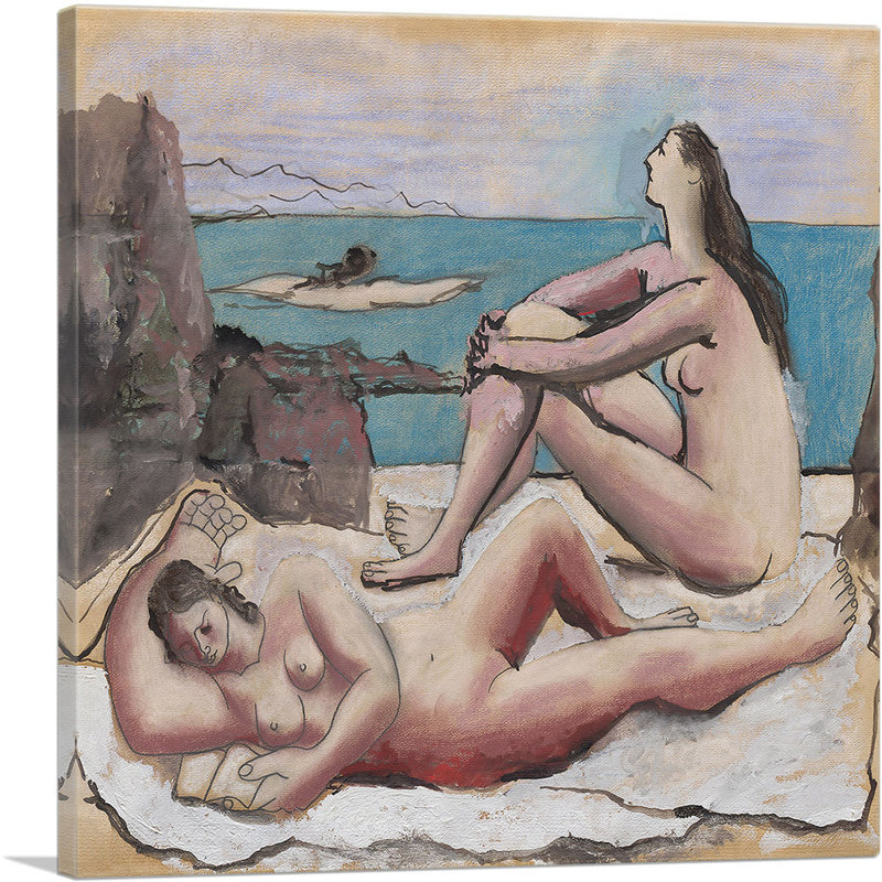 «Three Bathers 1920» par Pablo Picasso, reproduction d'art sur toile tendue, H 36 po x l 36 po x 1,5 po