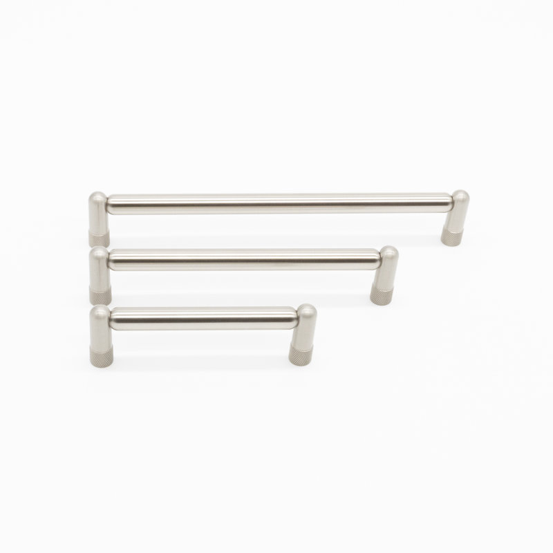 Knurled Bar / Handle Pull, 6", Satin Nickel