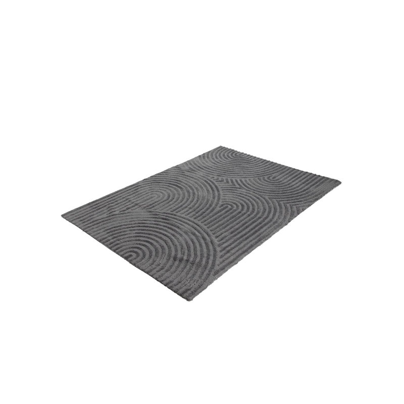 Handmade Microfibre Rug in Grey, Rectangle 60 x 90cm