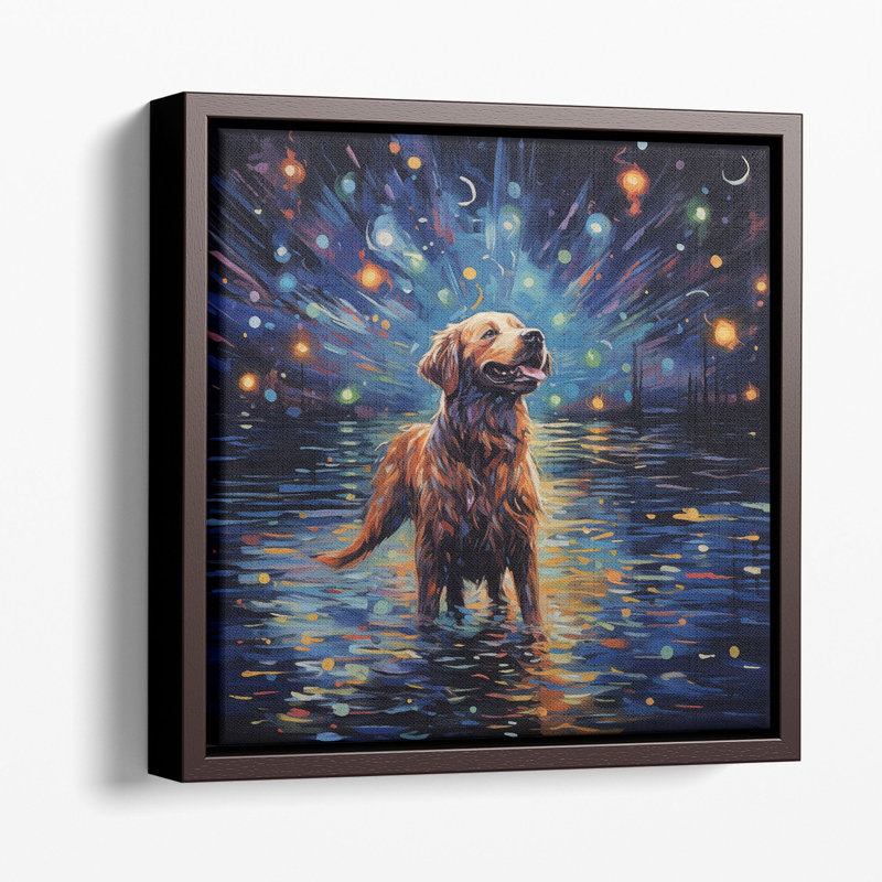 «Starlit Dog», reproduction d'art, Toile tendue, H 30 po x l 30 po x P 1,25 po