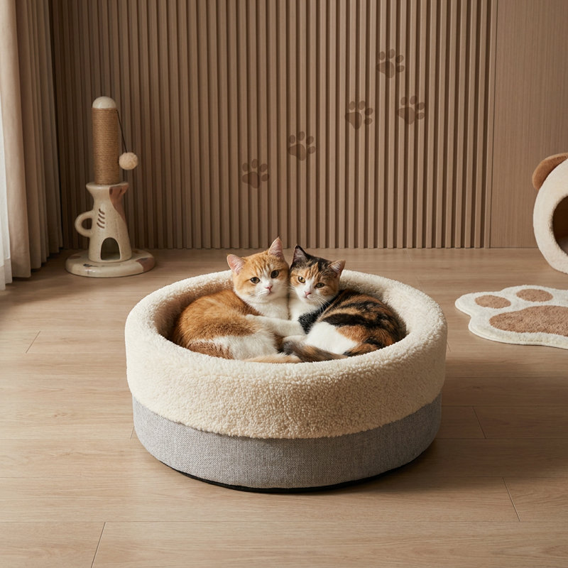 Snuggle Cream Reversible Mat Cat Bed