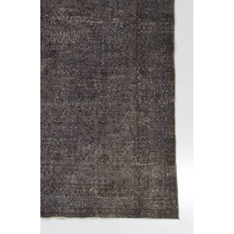Tapis turc fait à la main de couleur grise 6,5 x 10,2 pi