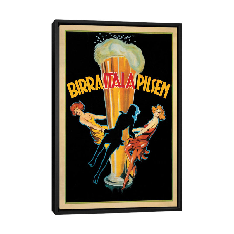 «Birra Itala Pilsen, 1920 Ca.» "By Top Art", impression sur toile, H 26 po x l 18 po x P 1,5 po, Toile avec cadre noir