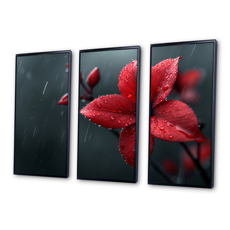 Gorecki - Ensemble de décoration murale plantes, H 28 po x l 36 po x P 1 po, Toile avec cadre flottant noir