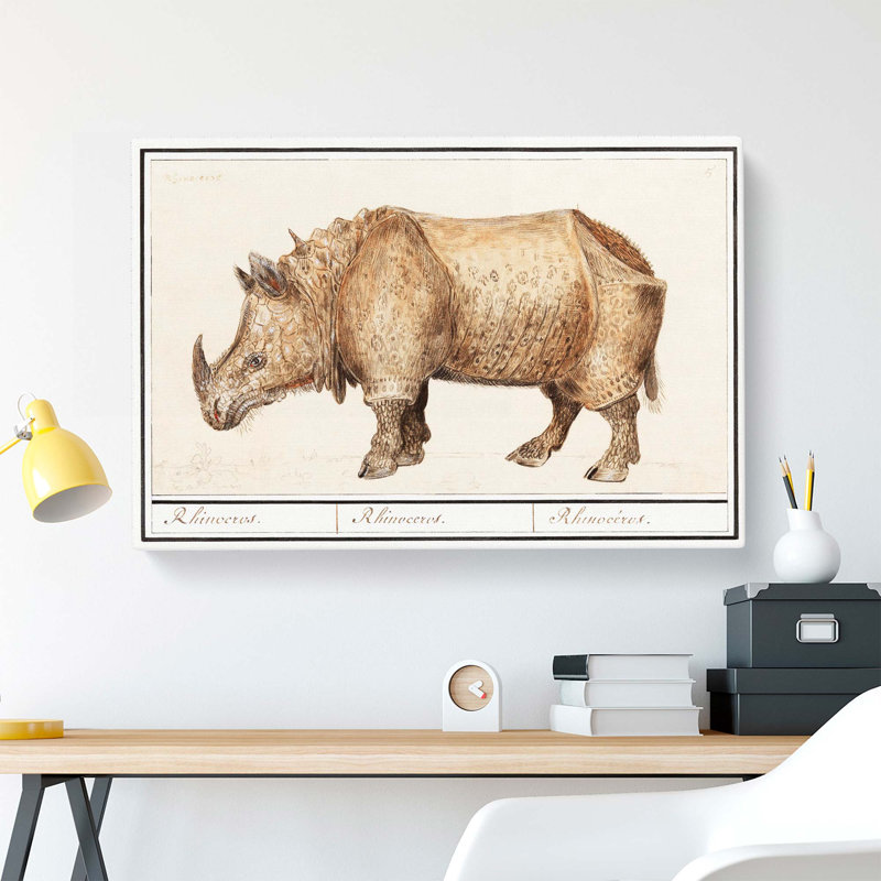 Rhinoceros by A.B. De Boodt - Wrapped Canvas, 50cm H x 76cm W x 3cm D