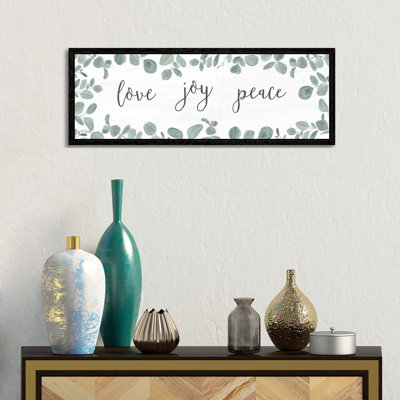 Love-Joy-Peace Eucalyptus 1 Piece Panoramic Wall Art on Canvas