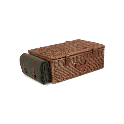 4 Person Tweed effect Fitted Picnic Hamper