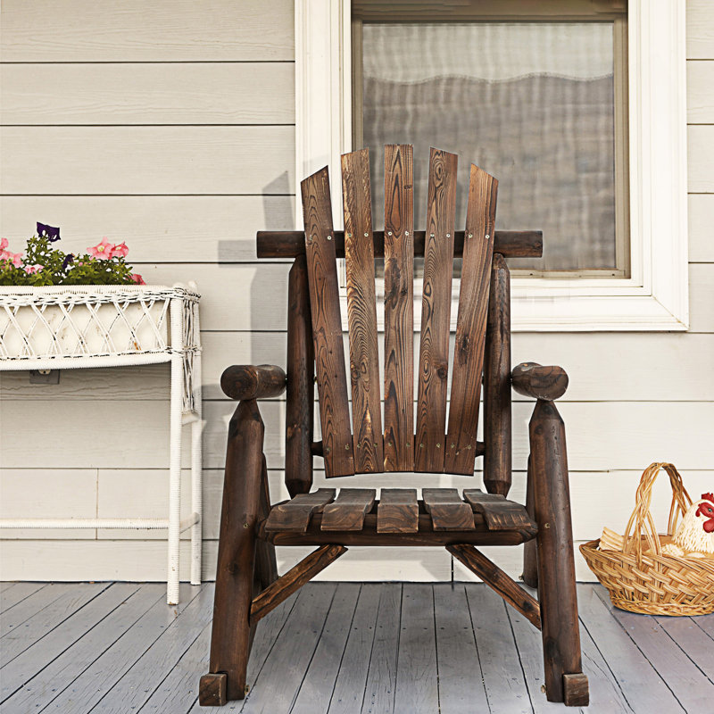 Outdoor Wooden Rocking Chair, Adirondack Rocking Patio Chair