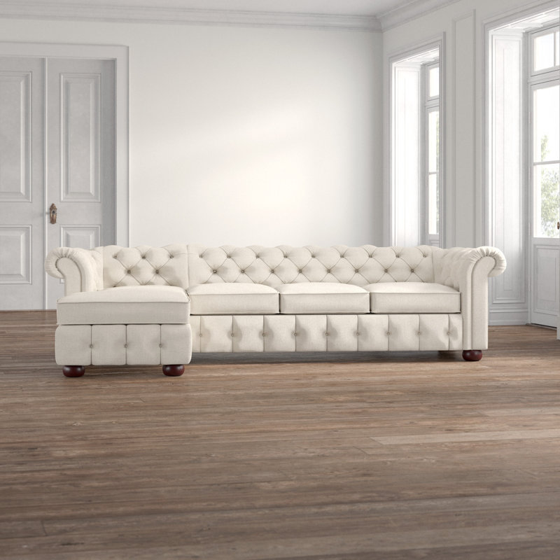 Huskins Upholstered Sectional Left Hand Facing, Beige