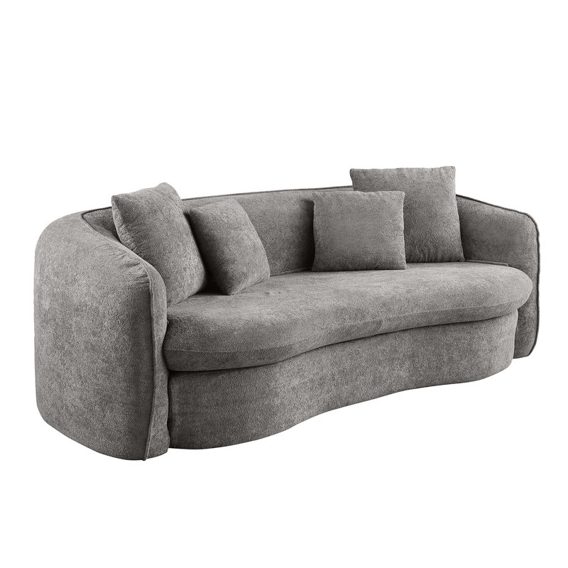 Andydeco Boneless Modern Style Compress Sofa, Gray