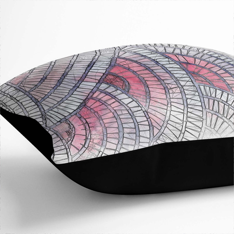 Mosaic Circles Cushion with Filling, Black, 40cm H x 40cm W x 15cm D