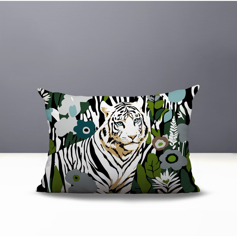Oreiller rectangulaire réversible intérieur / extérieur Wilo Tiger, Gris, H 25 po x l 18 po