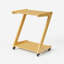 Table de bout en bois massif H 25,6 po à 2 niveaux avec roulettes pour le salon et la chambre à coucher-629328621