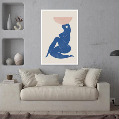 Harmony in Blue Abstract Contemporary Elegant Wall Art Print