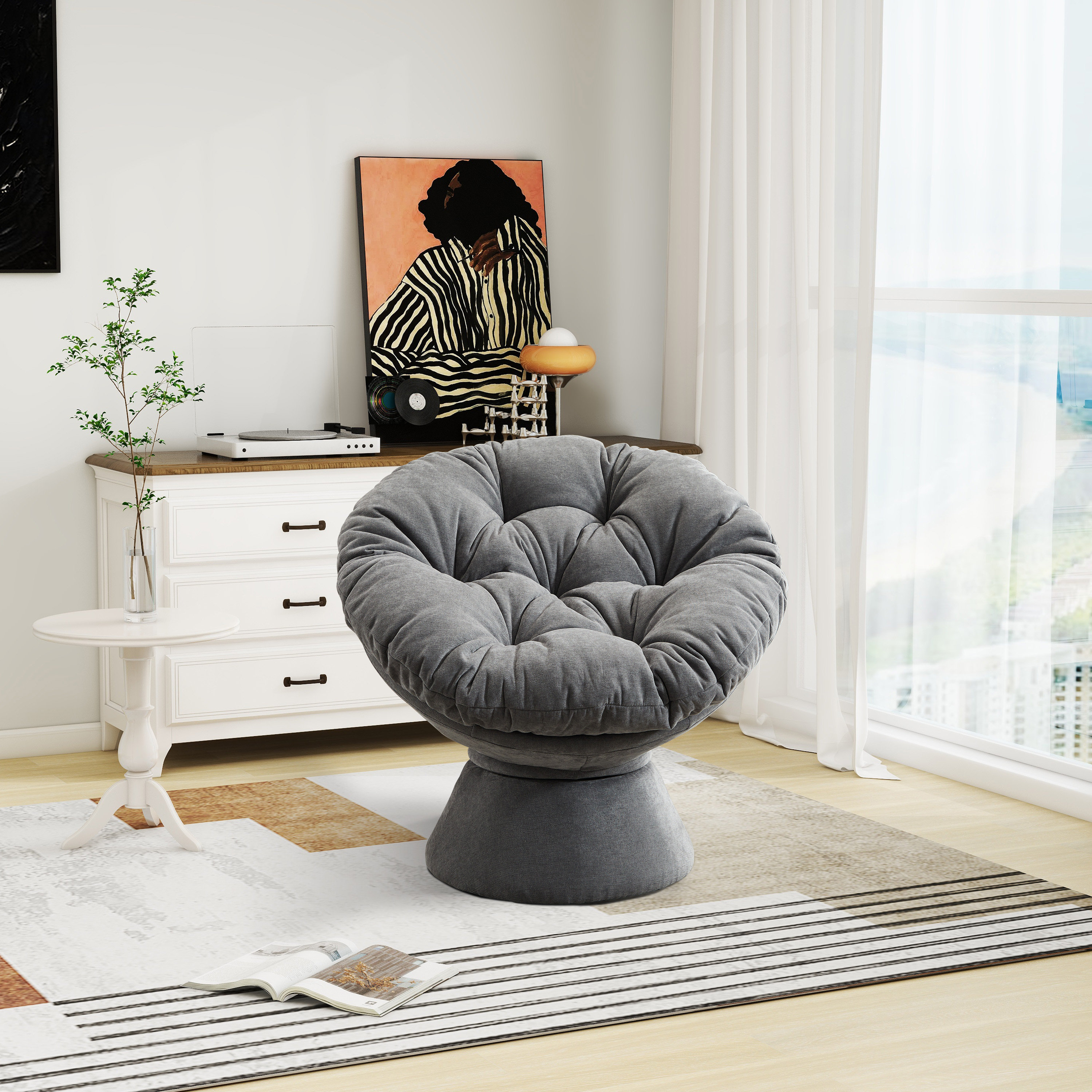 Ebern Designs Upholstered Swivel Accent Chair - Wayfair Canada