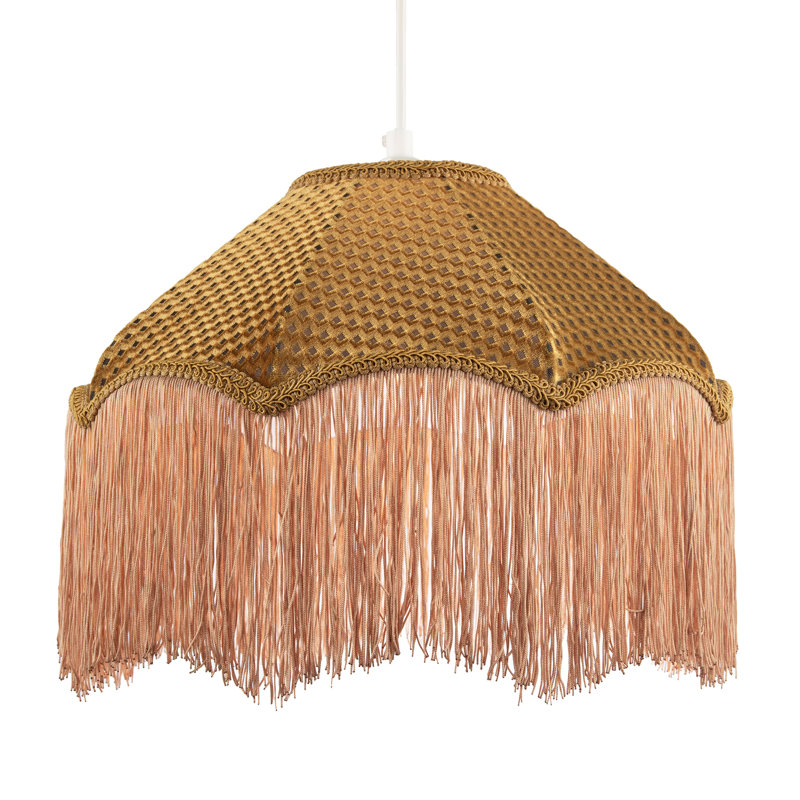 15cm H Velvet Empire Lamp Shade ( Screw On ) in Orange