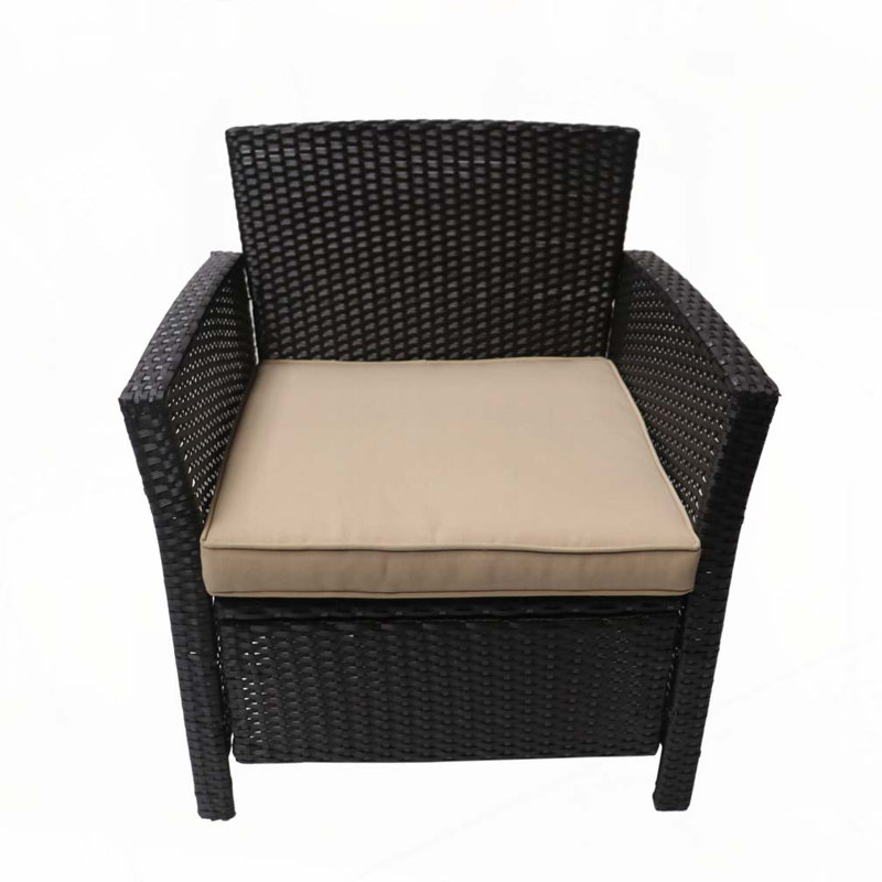 Fauteuil club d'extérieur en rotin PE