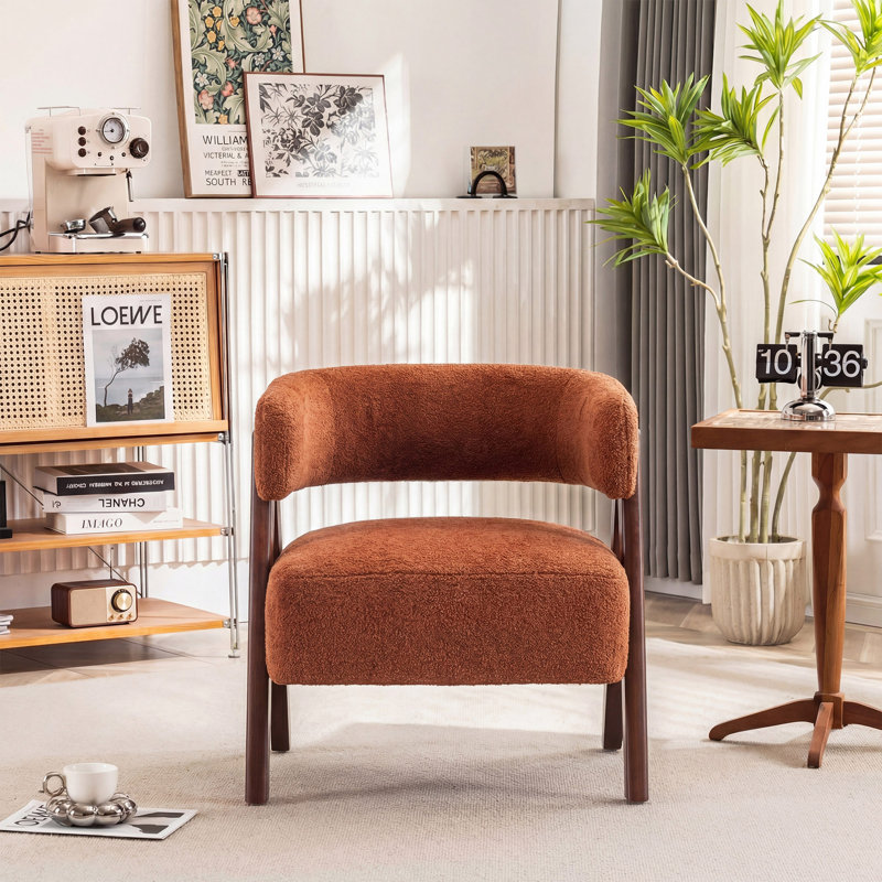 Fauteuil à oreilles Jaytin, Orange brûlé