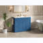 Meuble-lavabo sur pied avec lavabo en céramique, six tiroirs, tiroir central rabattable, portes doubles à fermeture amortie et porte-serviettes réversible, bleu marine-2131513480
