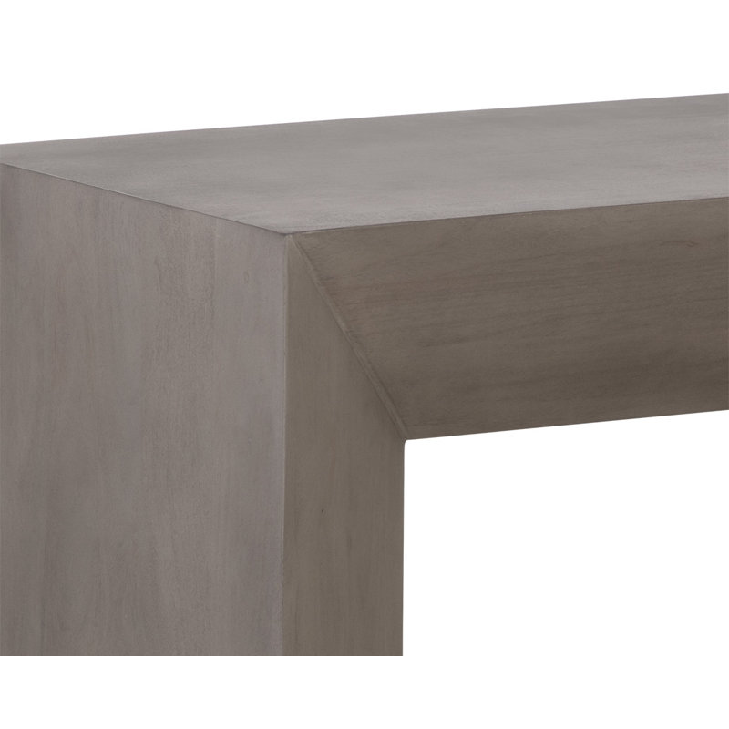 Gray Acacia Wood Geometric Nightstand with Drawer