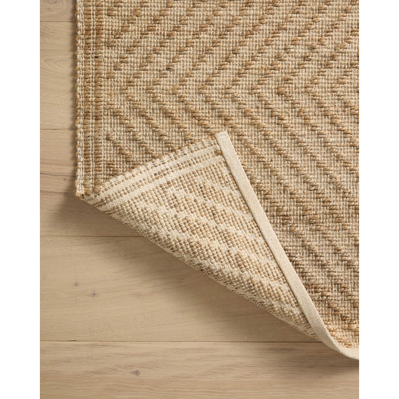 Ivory Diamond Hand-Woven 9' x 12' Cotton Blend Area Rug