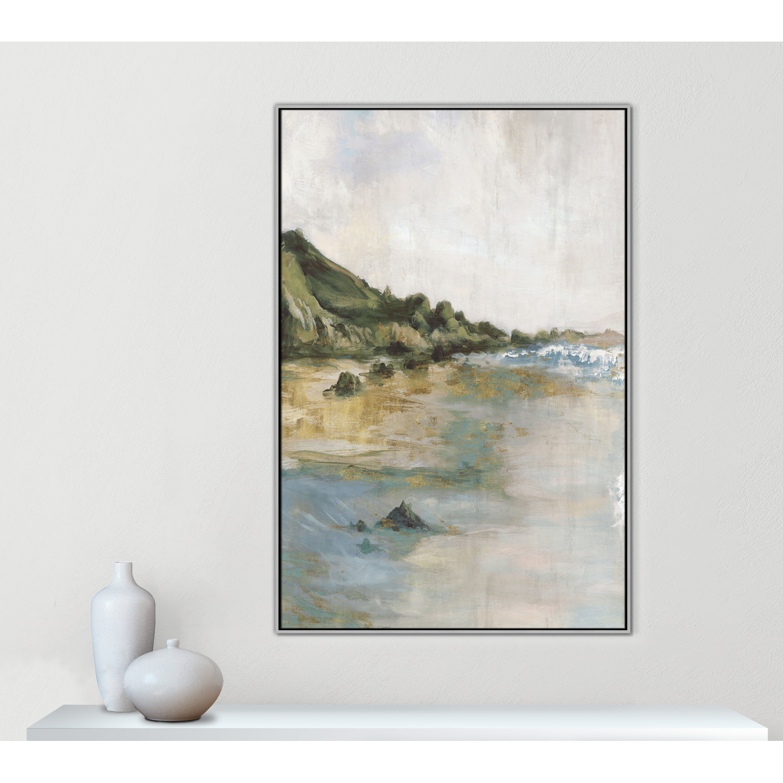 Cordoba "Tide's Edge" Print, 61.5" H x 41.5" W, Silver