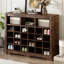 Armoire pour 24 chaussures avec base courbée, brun rustique, moderne pour le salon, la chambre à coucher, le couloir et la chambre à coucher brun-829748119