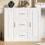 Meuble-lavabo 59 po avec miroir, miroir de coiffeuse avec lumières, coiffeuse avec 3 tiroirs et 2 armoires, coiffeuse avec tablettes de rangement pour la chambre à coucher, blanc