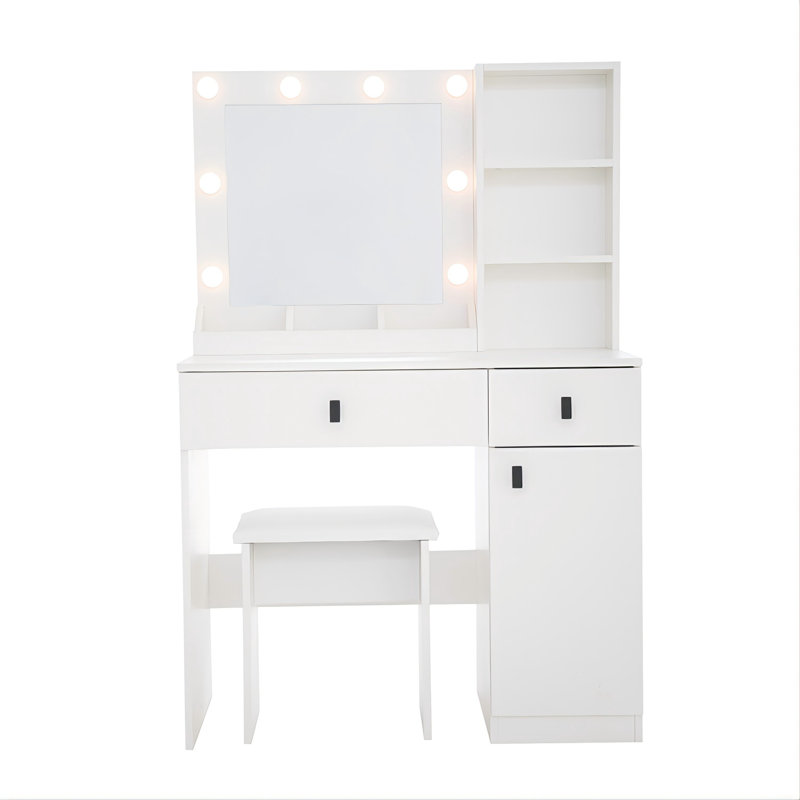 Ensemble de meuble-lavabo avec lumières, ensemble de meuble-lavabo avec miroir, blanc