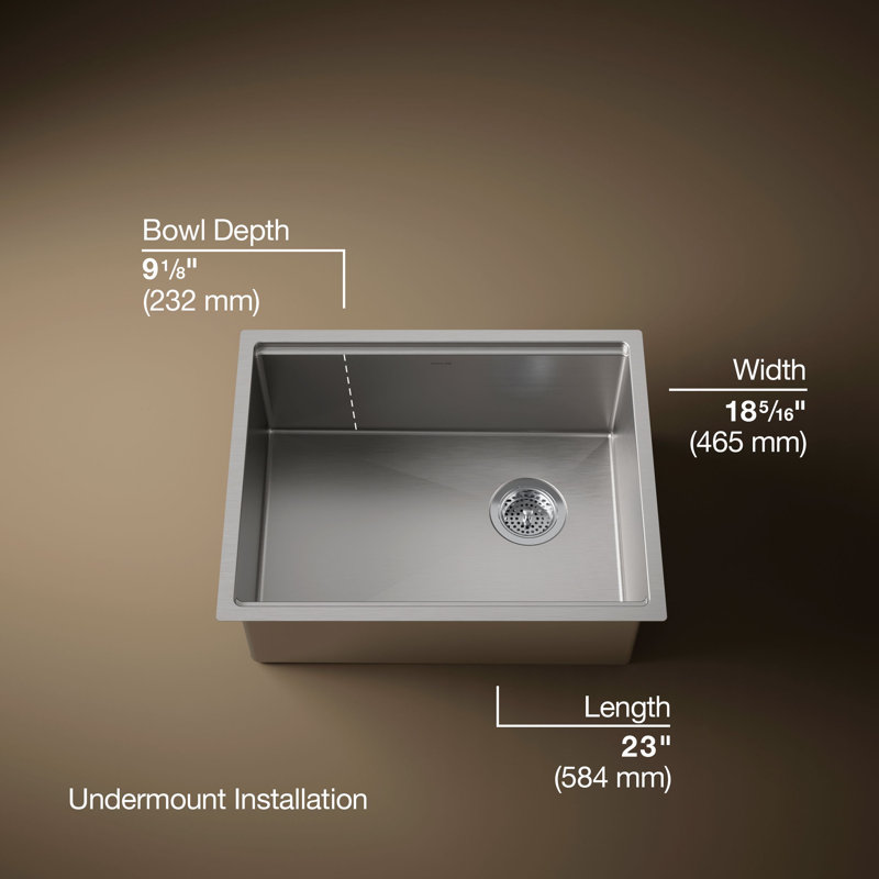 Strive® 23 In. Undermount Single-Bowl Workstation Kitchen Sink