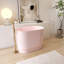 Petite baignoire 39,37 po à surface solide rose - peu encombrante, durable et confortable-111987442