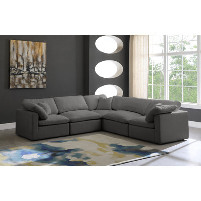 Atis Velvet L-Shaped Sectional Reversible