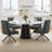 Modern  Chenille Upholstered Swivel Dining Chairs, Accent Armchairs With Metal Legs-1500670424