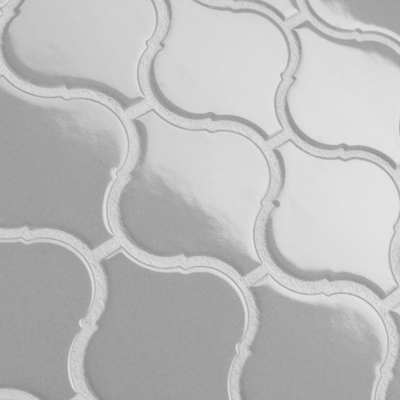 Metro Lantern 9-1/2 " x 10-3/4 " Porcelain Mosaic Floor and Wall Tile, Light Gray Glossy
